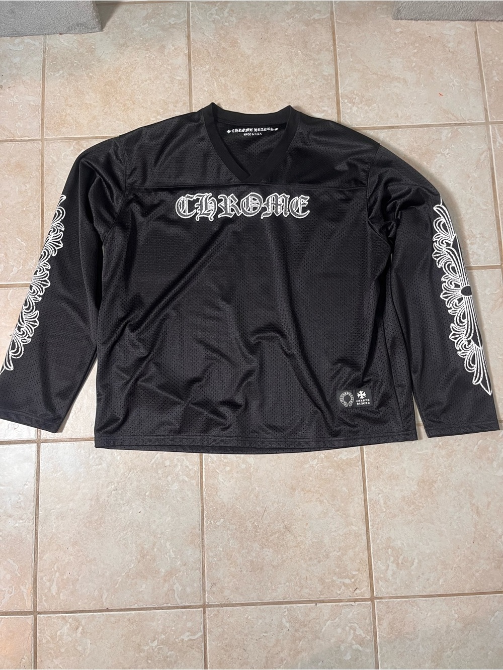 Chrome Hearts Black Long-Sleeve Graphic Jersey